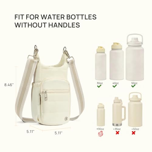 Telena Water Bottle Holder with Strap RFID Crossbody Bags for Women - color: Beige Yellow