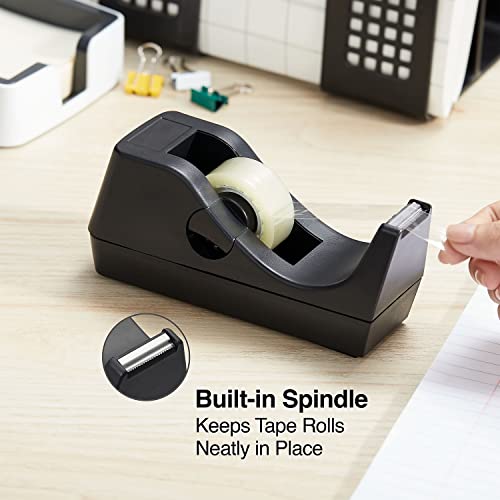 Staples Desktop Tape Dispenser, Black, Everyday Tape Holder - style: 1 Pack