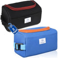 Genteen 2 Packs Small Cooler Bag with Ice Pack,Insulated Lunch Tote - color: 2pk Blue+Black