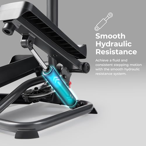 Sunny Health & Fitness Smart Stair Stepper w/Handlebar & Resistance Bands - color: Grey