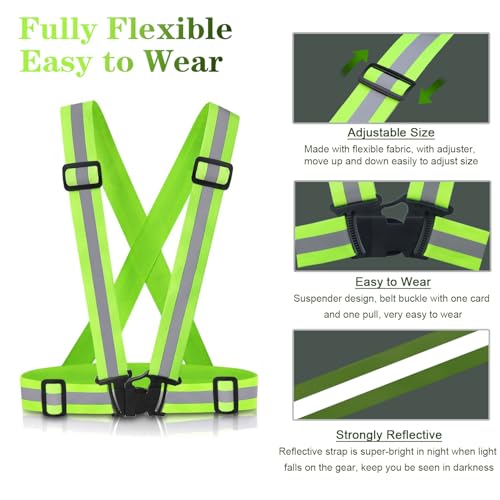 Reflective Vest Running Gear, 2-10Pack High Visible Safety VES - color: Green+Orange