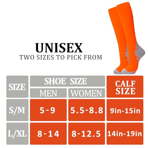 fenglaoda 3 Pairs Compression Socks for Women & Men Knee High Nurse Pregnant Cute Medical Running Travel Athletic - color: 00-3pairs-20, size: Small-Medium