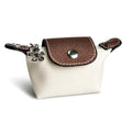 Wuflyover Coin Purse for Women, Mini Nylon Change Purse with Keychain, Small Zip Pouch for Coins, Cash, Cards (beige) - color: beige