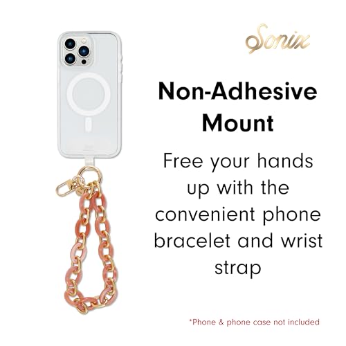 Sonix Phone Wristlet - Detachable Universal Smartphone Wrist Strap, Hands-Free Lanyard Cellphone Bracelet with Tether Tab - color: Rose Marble