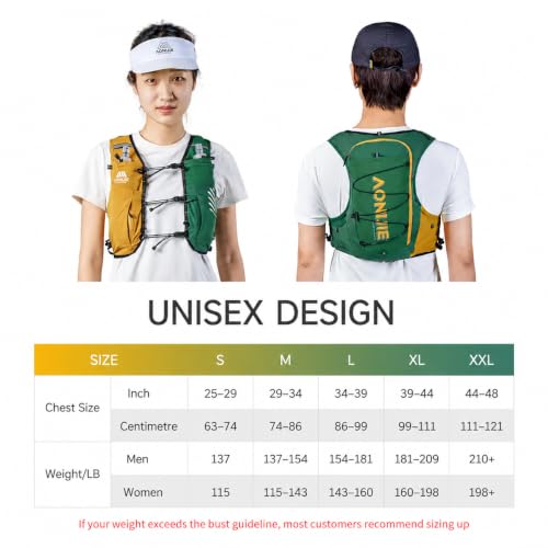 AONIJIE Running Vest for Men Women, Lightweight Hydration Vest - size: XX-Large