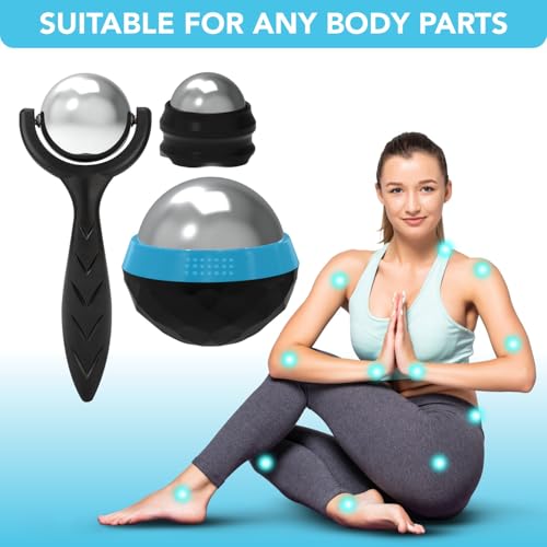 Cold & Hot Therapy Massage Balls – Set of 3 Ice and Heat Physical Therapy Tools for Deep Tissue, Myofascial Release, Trigger Point, Plantar Fasciitis - Back, Neck, Foot, Face, Muscle Pain Relief