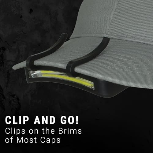 LitezAll Clip On Cap Light Headlamp - Bright LED Cap Light for Hands Free Outdoor Work, 2 Pack