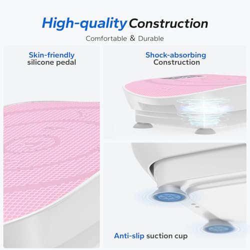MERACH CV30 Pro Curved Vibration Plate Exercise Machine, Powerful & Quiet - color: Pink