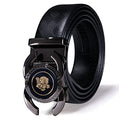 Dubulle Ratchet Belt for Men Leather Adjustable Designer Fashion Buckle - color: Back-to-back C's Tiger, size: Adjustable Fit 35" to 45" Waist