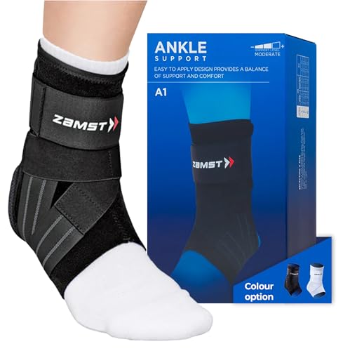 Zamst A1 Strong Ankle Brace Sports Sprains - Black, Right, M - color: Black, size: M / Right