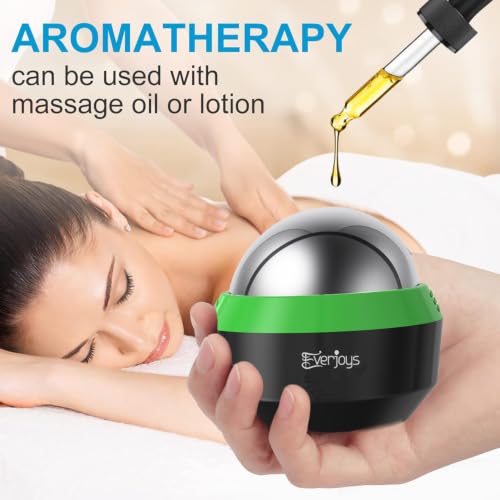 Massage Ice Roller Ball Cold & Heat Therapy Tissue Relief Muscle Recovery - color: Black and Green