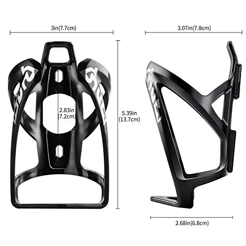 Suruid Bike Water Bottle Cage Ultra-Light Bicycle Bottle Holder Universal Bike Cup Holder Rack for Bicycle, Cycling, MTB, Road/Mountain Bikes 2 Pack - Black - color: Black