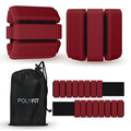 Polyfit Wrist & Ankle Weights - Wearable Weights for Women, Yoga & Pilates - color: WINE