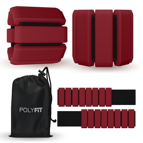 Polyfit Wrist & Ankle Weights - Wearable Weights for Women, Yoga & Pilates - color: WINE