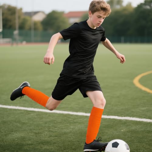 Dxhycc 2 Pairs Scrunch Football Socks Athletic Football Leg Sleeves - color: Orange
