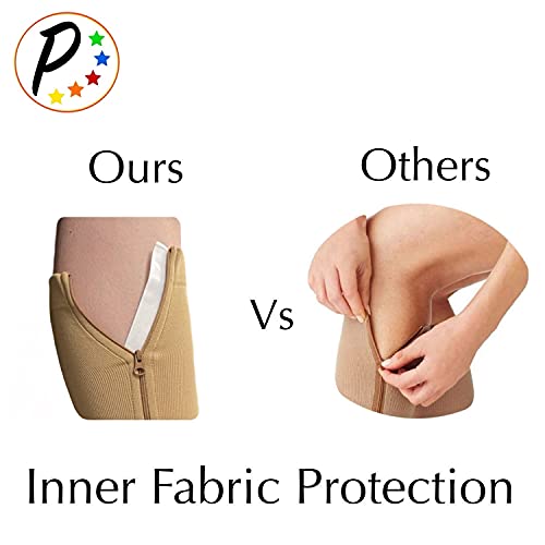 Presadee Calf Zipper 15-20 mmHg Compression Leg Circulation Fatigue Shin Sleeve (Beige, 4X-Large) - color: Beige, size: 4X-Large (Pack of 1)