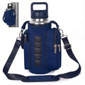 RICHEN Magnetic Gym Bag,Magnets Gym Water Bottle Bag Carrier Holder with Pockets & Strap Fit for 18 to 40 oz Owala Hydro Flask Yeti, Gym Accessories for Men Women,Walking, Hiking - color: Navy Blue