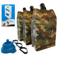 BellFlask 15oz Flexible Plastic Flask - 3-Pack Camo with Plastic Carabiner - color: Camouflage