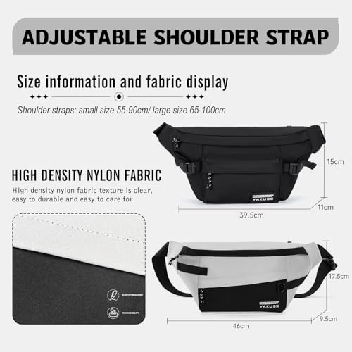 Fanny Packs for Men Women, Slim Crossbody Waist Bag, Anti-Theft Crossbody Belt Bag for Traveling Workout (Black-02, Small)