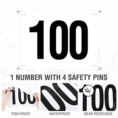 Hanaive Running Bib Numbers for Marathon Sports - style: 1-100 Number