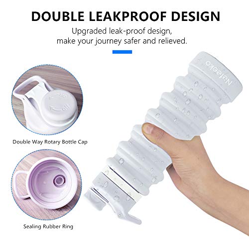 Nefeeko Collapsible Water Bottle, 26oz Silicone Foldable Water Bottles - color: A