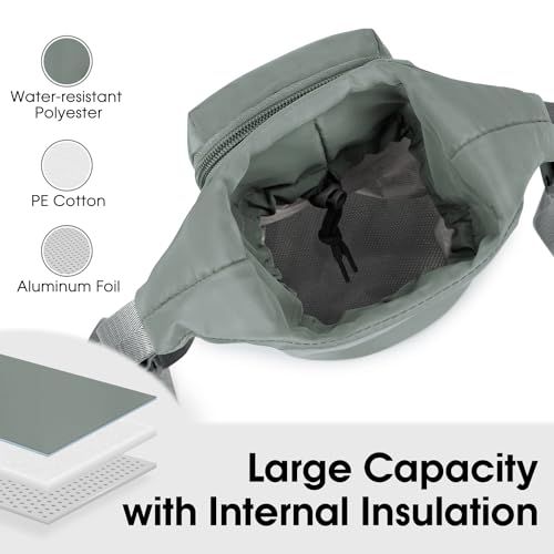 Ceneda Water Bottle Carrier Bag with Phone Pocket 32oz 40oz Tumbler Insulated Water Bottle Holder with Adjustable Shoulder Strap Carrier Sling Bag (Grey) - color: Grey