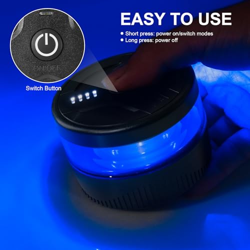 NeaLia Magnetic Wireless Beacon Light, USB-C Strobe Light, Blue - color: Blue