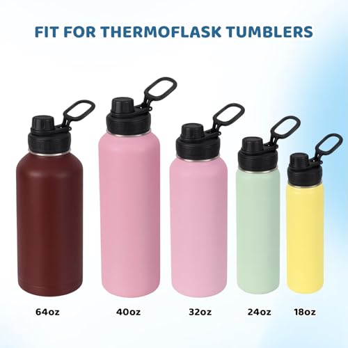 2 Pack Lid Replacement Compatible with Thermoflask, Replacement Leak-Proof Spout Lid, Space Bottle Lid with Rotating Three-Finger Design, Fit for 12 oz, 14 oz, 18 oz, 32 oz, 40 oz, 64oz