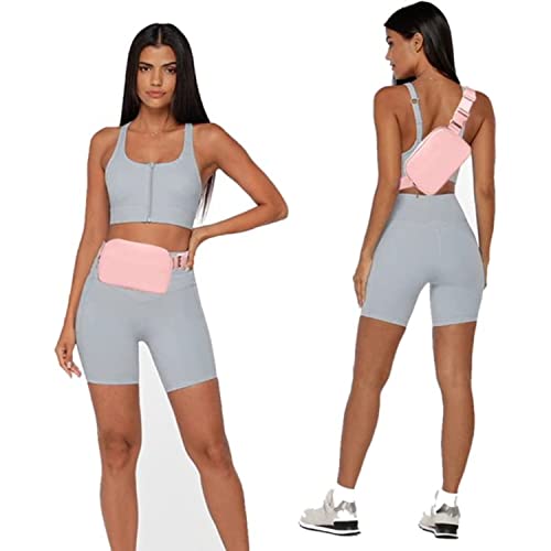 Tapp Collections Unisex Mini Crossbody Belt Bag with Adjustable Strap Small Waist Pouch for Workout Running Traveling Hiking - Pink - color: Pink