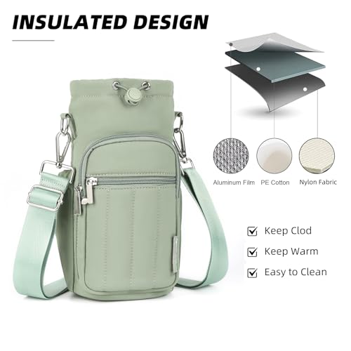 Rueesh Water Bottle Holder Bag with Adjustable Strap - color: Green