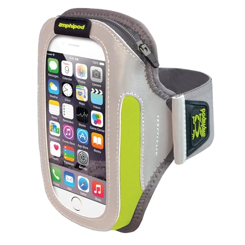 Amphipod ArmPod SmartView Sumo Armband, Reflective Phone Holder - color: Silver/Hi-Viz