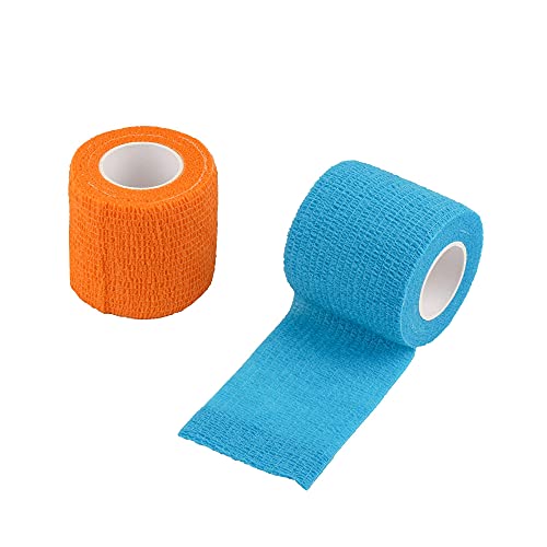 24 Pack Self Adherent Cohesive Wrap Bandages 2 Inches X 5 Yards, First Aid Tape, Elastic Self Adhesive Tape, Athletic, Sports wrap Tape, Bandage Wrap for Sports, Wrist, Ankle (Rainbow Color)