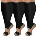 CTHH Wide Calf Compression Socks for Women Men Plus Size Knee High Stocking - color: Coppery/Black, size: XX-Large
