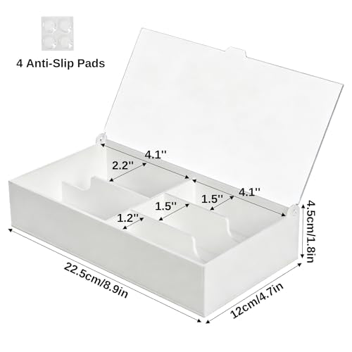 Bandage Organizer, Acrylic Bandage Holder for First Aid Bandage, Medical Supply Storage Box for Cotton Swab Pills, Adhesive Tape, White