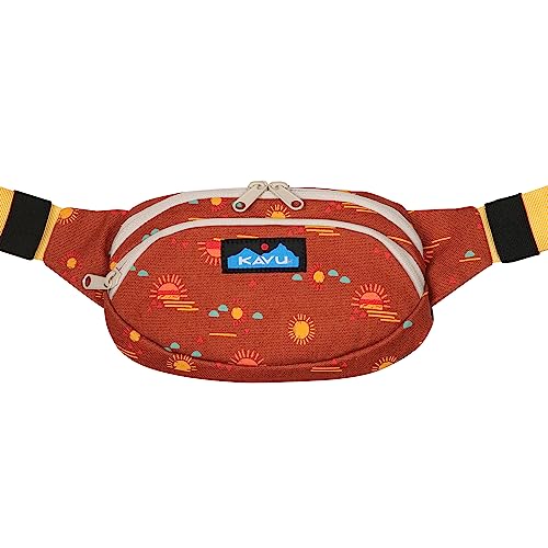 KAVU Canvas Spectator Belt Bag, Cotton Fanny Pack for Travel - color: Mirage Glow