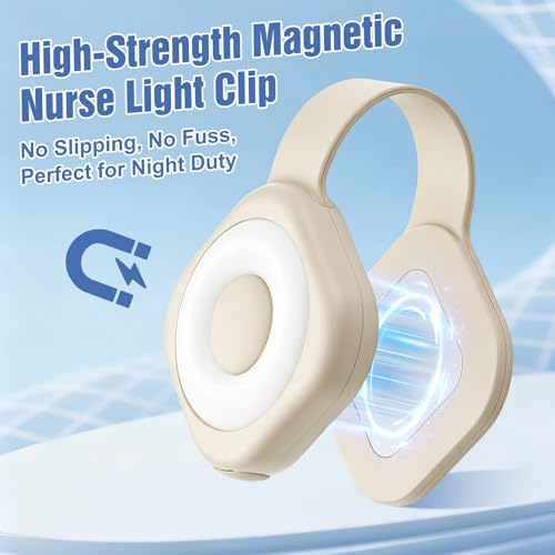 Rechargeable Nurse Lights Clip On for Night Shift, Badge Light - color: F-Beige