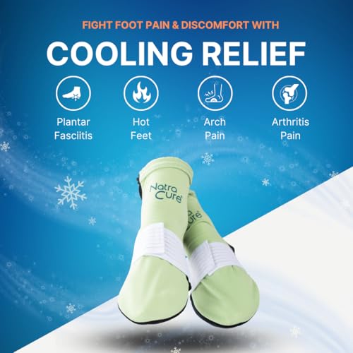 NatraCure Plantar Fasciitis Cold Therapy Socks with Compression Band - Cold Socks, Reusable Ice Socks For Feet, Ice Packs For Feet, Arch Pain, Heel Pain, Swelling - FBA708 CAT - (Size: Small/Medium)