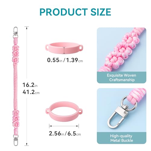 Water Bottle Handle Strap Compatible with Stanley Cup - color: Black