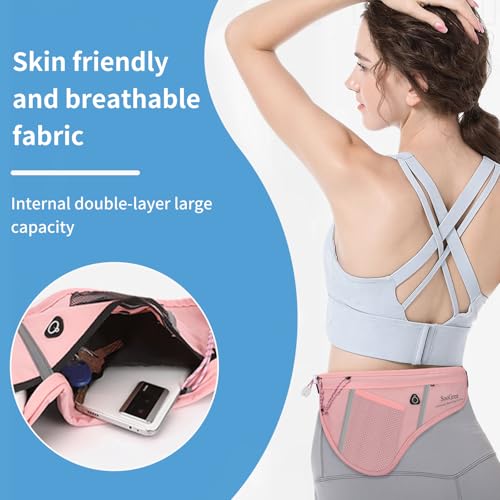 SooGree Men Women Sports Running Waist Bag, Waterproof Fanny Packs with Adjustable Belt, Waist Fanny Pack Bag with Water Bottle Holde for Running Hiking Walking Biking - color: GSP8807 Gray Top-Black Bottom