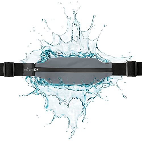 No-Bounce Slim & Secure Running Belt, Fits ALL Phones, Keys, Cards, Gels - color: 4. Grey