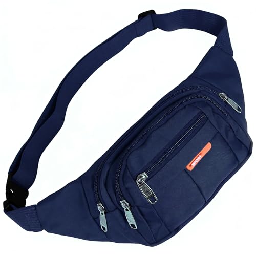 Waist Pack Sports Fitness Travel Men Women (Navy Blue) - color: Navy Blue