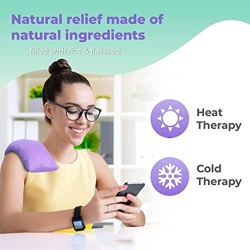 My Heating Pad Microwave Heating Pad - Moist Microwavable Heating Pads for Joints and Muscles Relief - Microwave Hot Pack Heat Pad for Cramps - Chilled or Heated Pad Therapy - Purple Unscented - style: Rectangle Purple