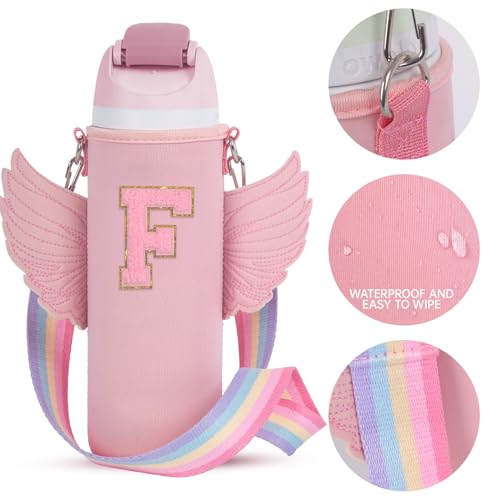 Use for Owala 24oz Crossbody Water Bottle Holder Sling Carrier Bag with Strap, Water Bottle Crossbody Bag Women Girl(F, Pink, 24oz) - style: F