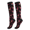 Avocado Compression Socks Women Men Knee High Stock for Running Work Support Nurses Travel - color: Flamingo Bird