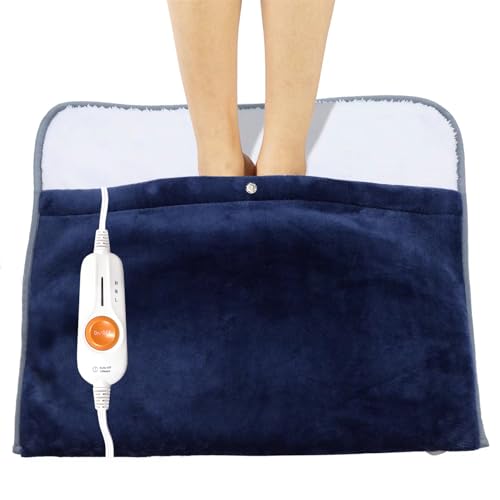 Gintao Electric Heated Foot Warmers for Feet,22"×20" Soft Foot Heating Pad - color: Blue