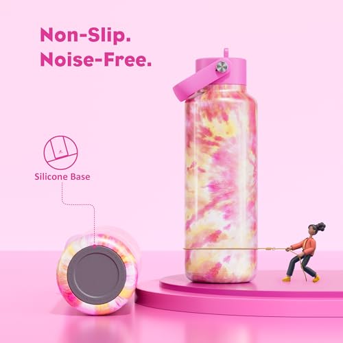 POWCAN 18 oz Insulated Water Bottle: Leakproof, Lightweight, BPA-Free, Cupholder Friendly, Stainless Steel Water Bottle with Straw for Girl, Outdoors, Sport, Daily, Classroom, School (Citrus Dream) - color: Citrus Dream