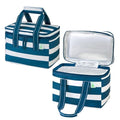 VENO 2 Pack Insulated Lunch Bags, Water-Resistant, Classic Navy Stripe - color: Classic Navy Stripe, size: 10.63"W x 8"H x 6.7"D - 2 Pack