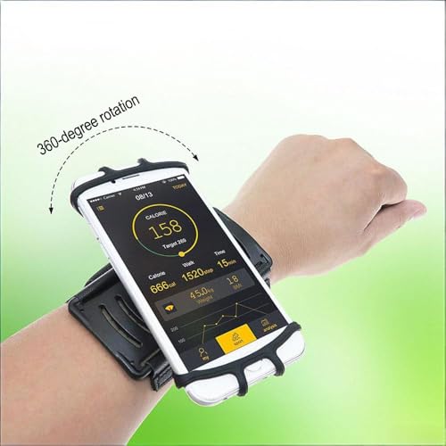 Wristband Cell Phone Holder, 360 Rotatable Running Forearm Armband for 4.7-6.7 Inch Smartphones, Compatible with iPhone 16 Pro/15/Pixel 9a/9 Pro/8a/Samsung Galaxy/Motorola Moto/Blu Phones (Blue)