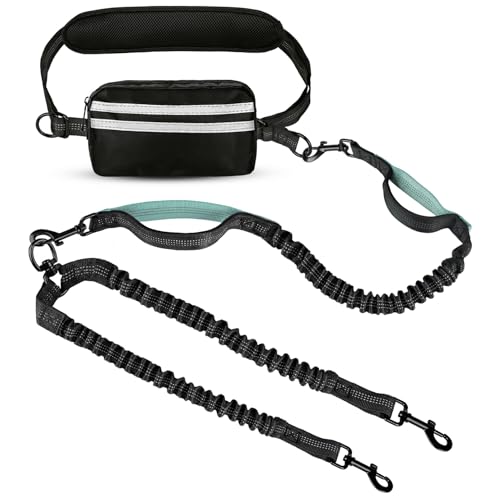 Hands Free Dog Leash 2 Dogs,Waist Leash for Dog Walking (Large) - size: Large
