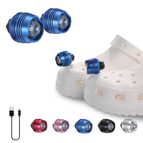 RAHAN Shoe Lights for Shoes,2 PCS Shoe Headlights,Light Up Charm Accessories for Kids Adults Shoe, Hands-Free Night Light, Camping Lights，IP65 Waterproof Light, Blue - color: X-Blue